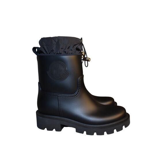 Moncler Women's Black Kickstream Rubber Waterproof Boots Size IT 39 US 9 - Picture 3 of 10